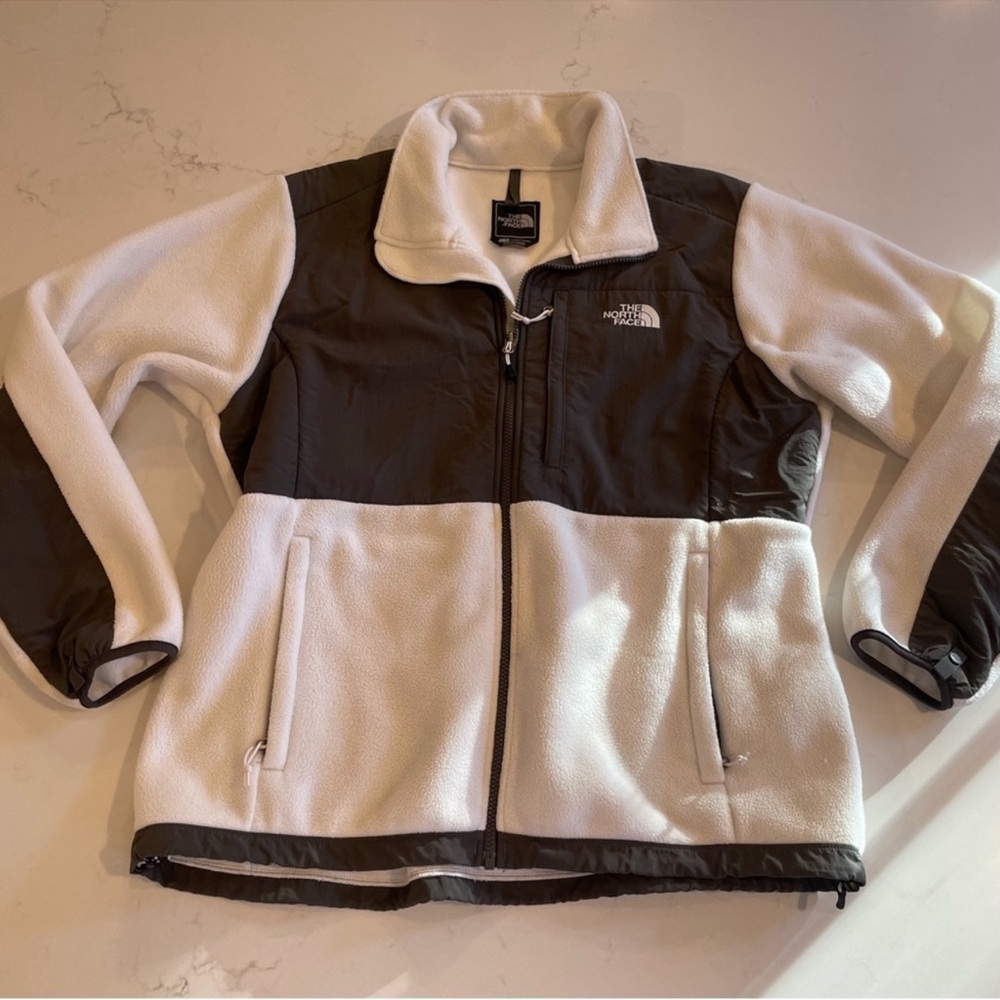 The North Face Gray and White Fleece Jacket